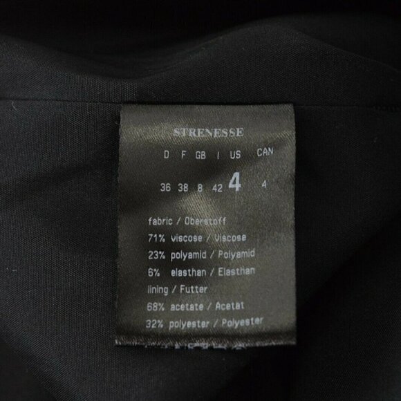 STRENESSE GABRIELLE STREHLE BLACK PLEATED V-NECK DRESS - Picture 9 of 9